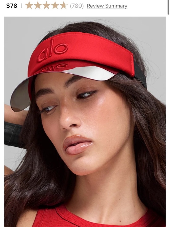 ALO Yoga Accessories - ALO Yoga Red and Black Visor with Embossed Logo
